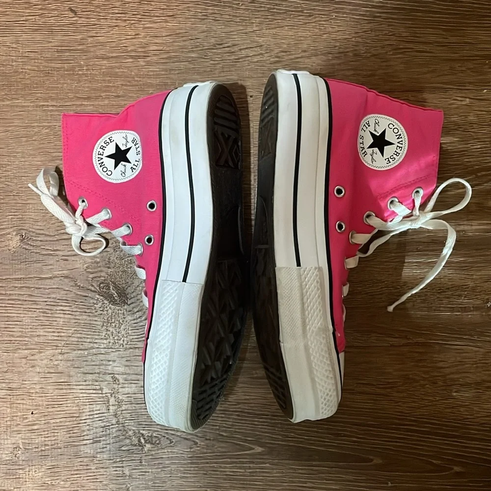 Women’s Converse Pink High-Top Platform Sneakers Sz 8/EU 39 - Picture 3 of 12